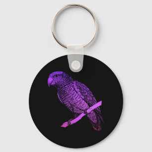 Purple Parrot Keychain
