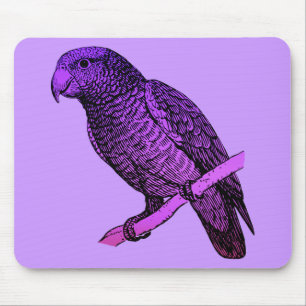 Purple Parrot Mouse Pad