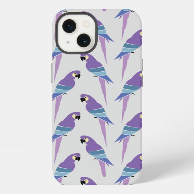 Purple Parrots iPhone Case (Back)
