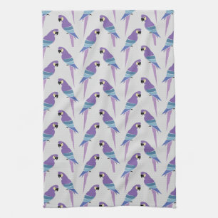 Purple Parrots Kitchen Towel