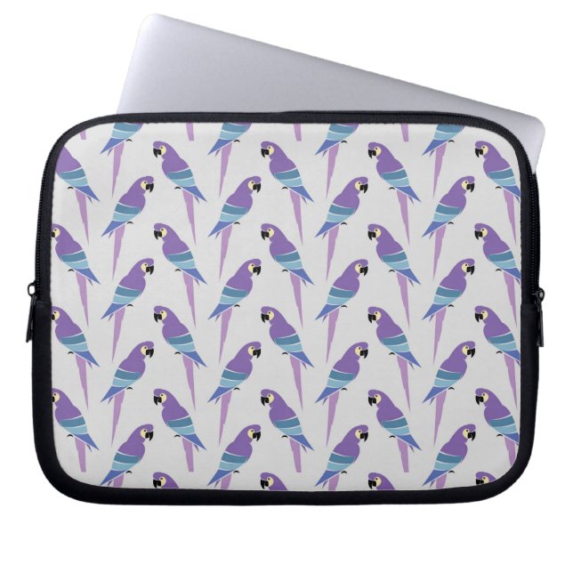 Purple Parrots Laptop Sleeve (Front)