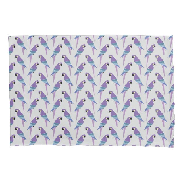 Purple Parrots Pillowcase (Front-Left)