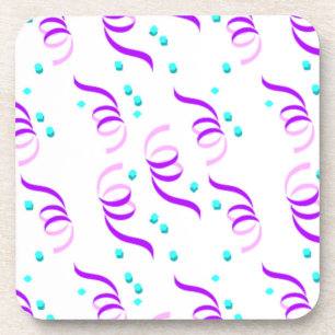 PURPLE PARTY RIBBONS COASTER