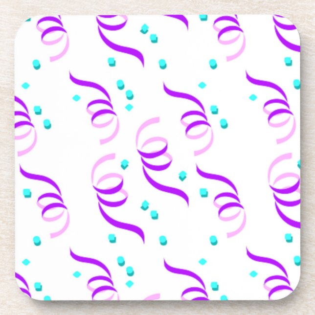 PURPLE PARTY RIBBONS COASTER (Front)