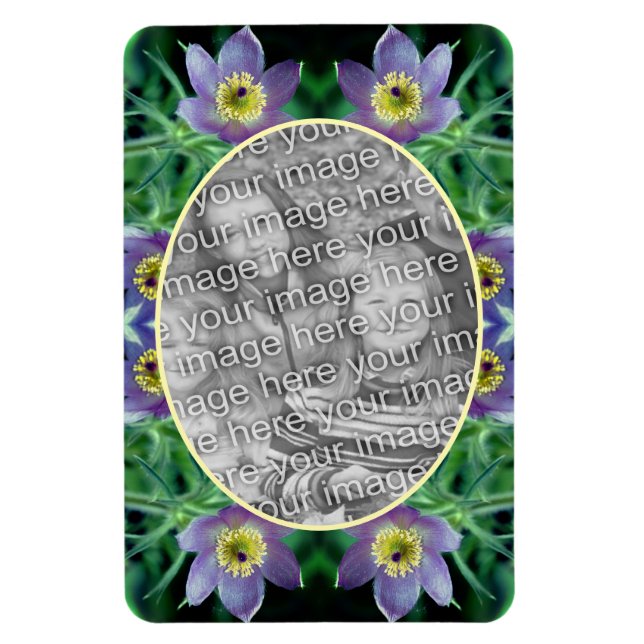 Purple Pasque Flowers Create Your Own Photo Magnet (Vertical)