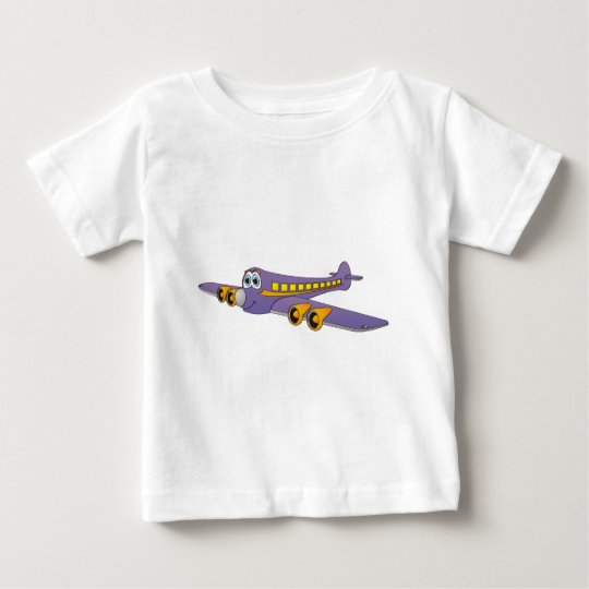 Purple Passenger Jet Cartoon Baby T-Shirt