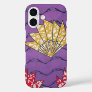 Purple Passion Abstract East African Wavy Fan Ar iPhone 16 Case