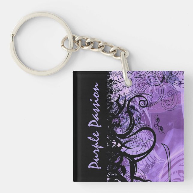 Purple Passion Black and Purple Key Chain (Front)