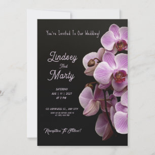 Purple Passion: Elegant Purple Orchids Wedding Invitation