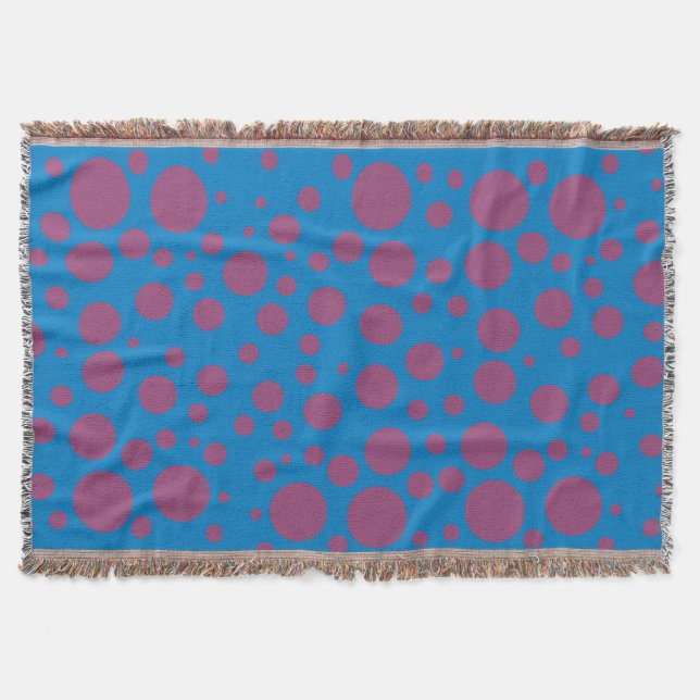 purple passion feeling blue moon art dizzy dots throw blanket (Front)