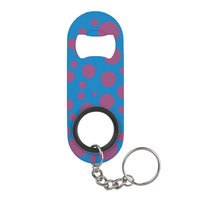 purple passion feeling blue moon circle pattern keychain bottle opener (Back)