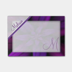 Purple Passion Floral Monogram Post-it Notes