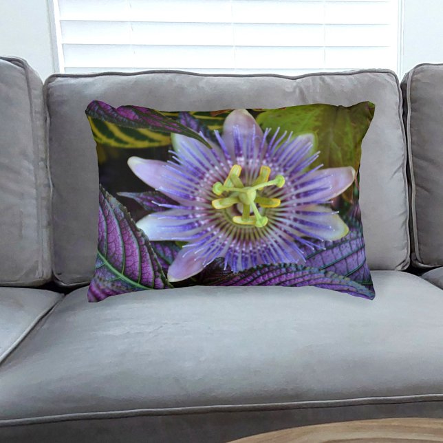 Purple Passion Flower Botanical Floral Accent Pillow (Creator Uploaded)