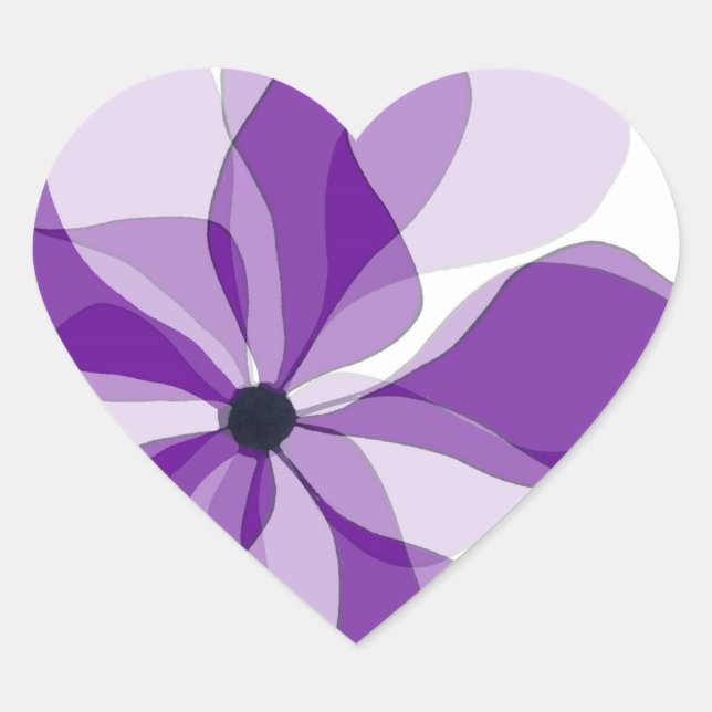 Purple Passion Heart Sticker (Front)