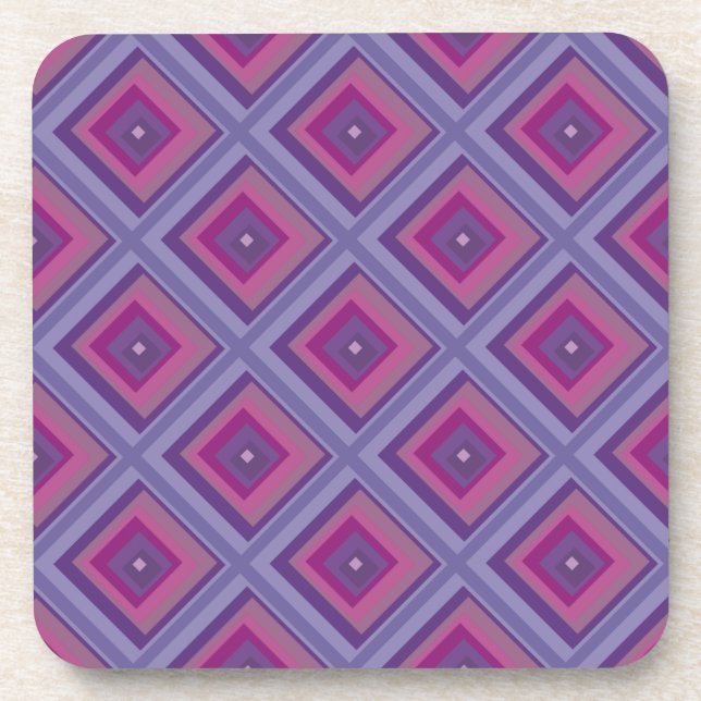 purple passion lavender fields diamond pattern art coaster (Front)