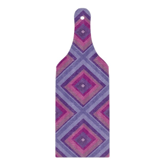purple passion lavender fields diamond pattern art cutting board (Front)