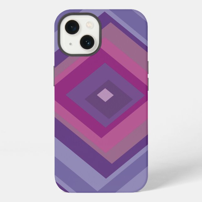 purple passion lavender fields diamond pattern art iPhone case (Back)
