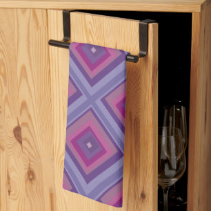 purple passion lavender fields diamond pattern art kitchen towel