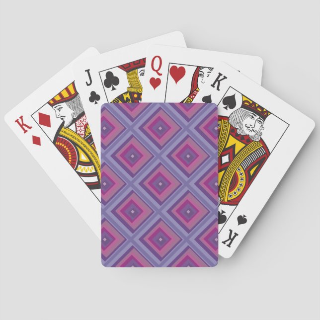 purple passion lavender fields diamond pattern art playing cards (Back)