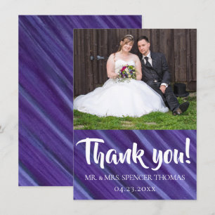 Purple Passion Violet Lavender Plum Brushstroke Thank You Card