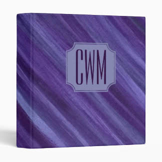 Purple Passion | Violet Plum Brushstroke Monogram Binder