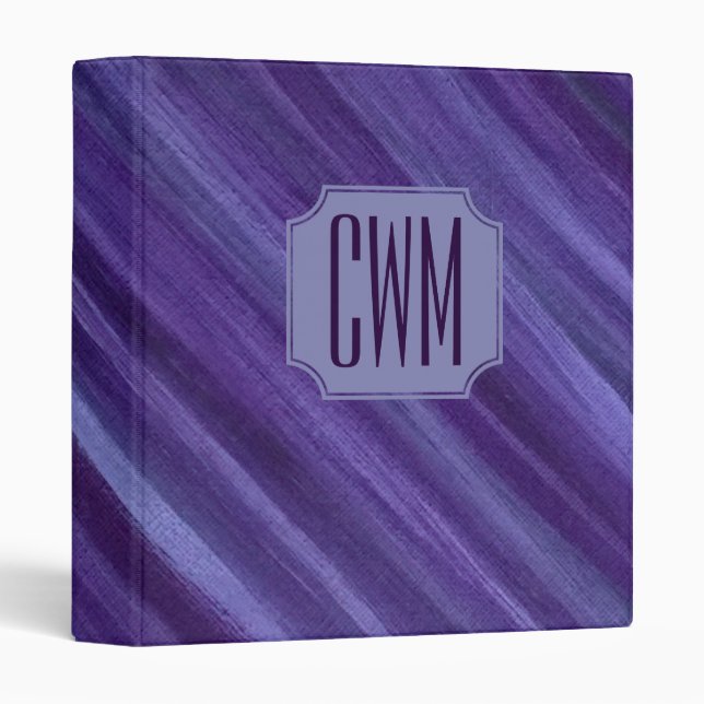Purple Passion | Violet Plum Brushstroke Monogram Binder (Front/Spine)
