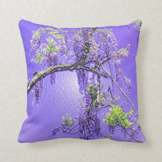 Purple Passion Wisteria Throw Pillow