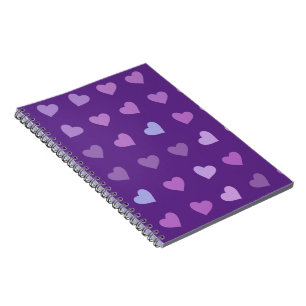 PURPLE PASTEL COLORED HEARTS    NOTEBOOK