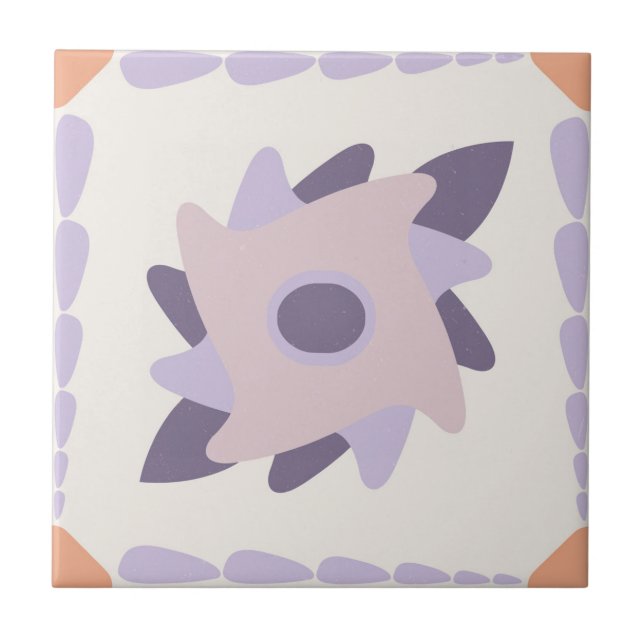 Purple pastel Decorative colourful tile  (Front)