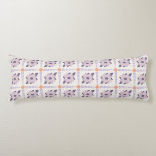 Purple pastel Decorative colourful tile  Body Pillow