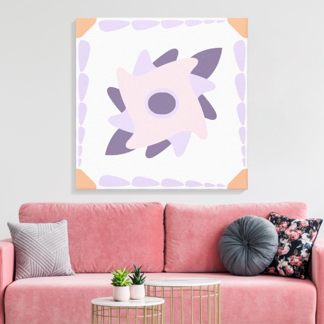 Purple pastel Decorative colourful tile  Canvas Print (Insitu(LivingRoom))