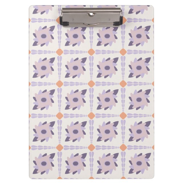 Purple pastel Decorative colourful tile  Clipboard (Front)