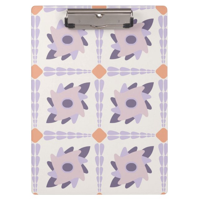 Purple pastel Decorative colourful tile  Clipboard (Front)