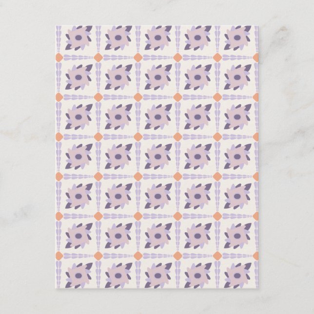 Purple pastel Decorative colourful tile  Enclosure Card (Front)