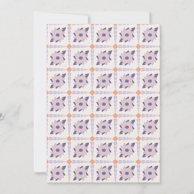 Purple pastel Decorative colourful tile  Holiday Card (Front)