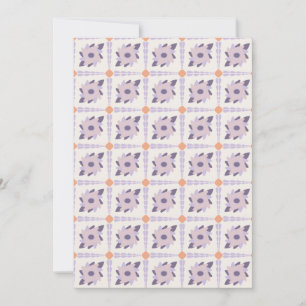 Purple pastel Decorative colourful tile  Holiday Card