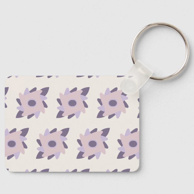 Purple pastel Decorative colourful tile  Keychain (Front)