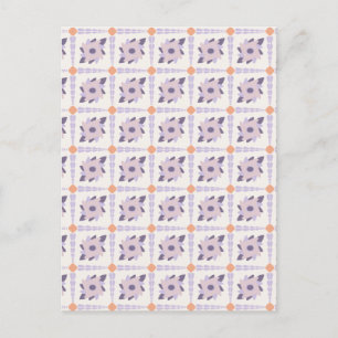 Purple pastel Decorative colourful tile  Postcard