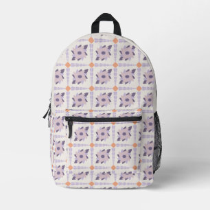 Purple pastel Decorative colourful tile  Printed Backpack