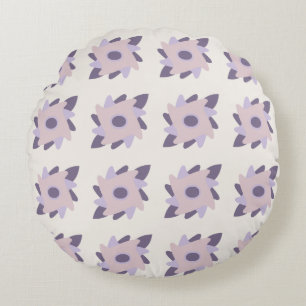 Purple pastel Decorative colourful tile Round Pillow