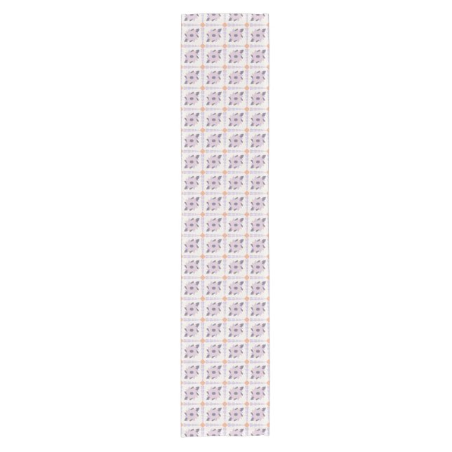 Purple pastel Decorative colourful tile  Short Table Runner (Front)