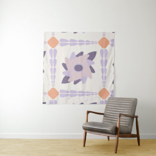 Purple pastel Decorative colourful tile Tapestry
