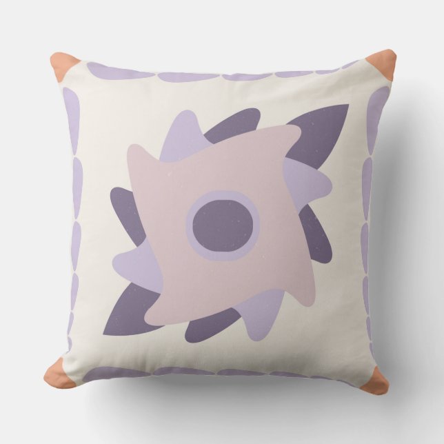 Purple pastel Decorative colourful tile  Throw Pillow (Front)