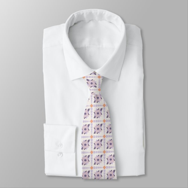 Purple pastel Decorative colourful tile  Tie (Tied)