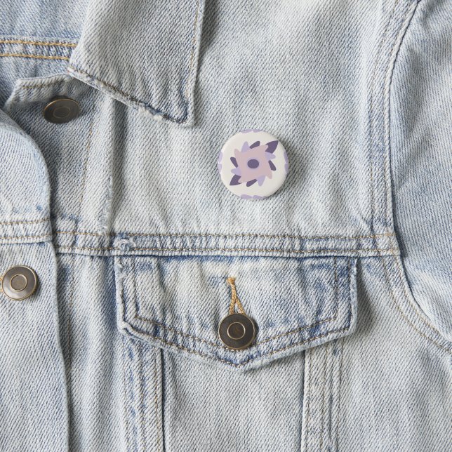 Purple Pastel Decorative Tile Pattern 1 Inch Round Button (In Situ)