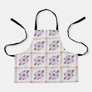 Purple Pastel Decorative Tile Pattern Apron