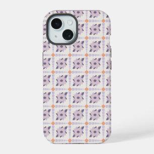 Purple Pastel Decorative Tile Pattern iPhone 15 Case