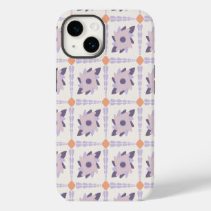 Purple Pastel Decorative Tile Pattern iPhone 14 Case