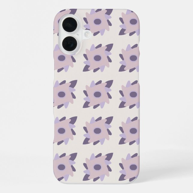 Purple Pastel Decorative Tile Pattern iPhone Case (Back)