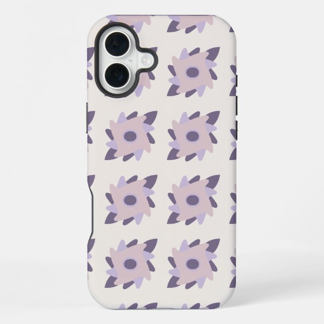 Purple Pastel Decorative Tile Pattern iPhone Case (Back)